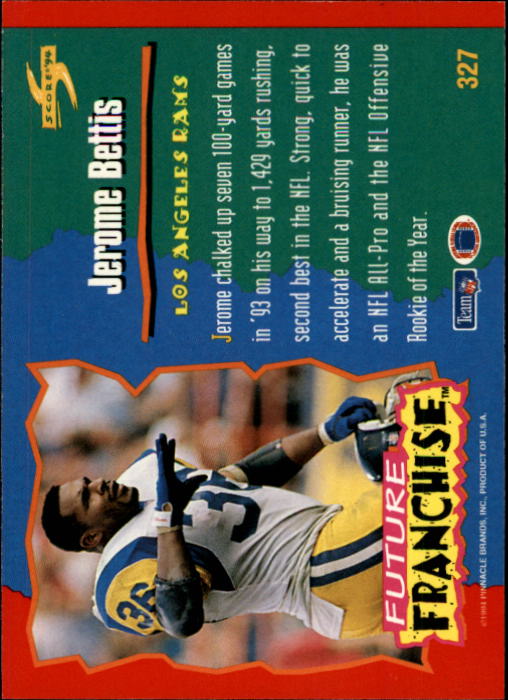 1994 Score #327 Jerome Bettis FF back image