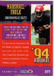 1994 Score Gold Zone #277 Marshall Faulk RC back image