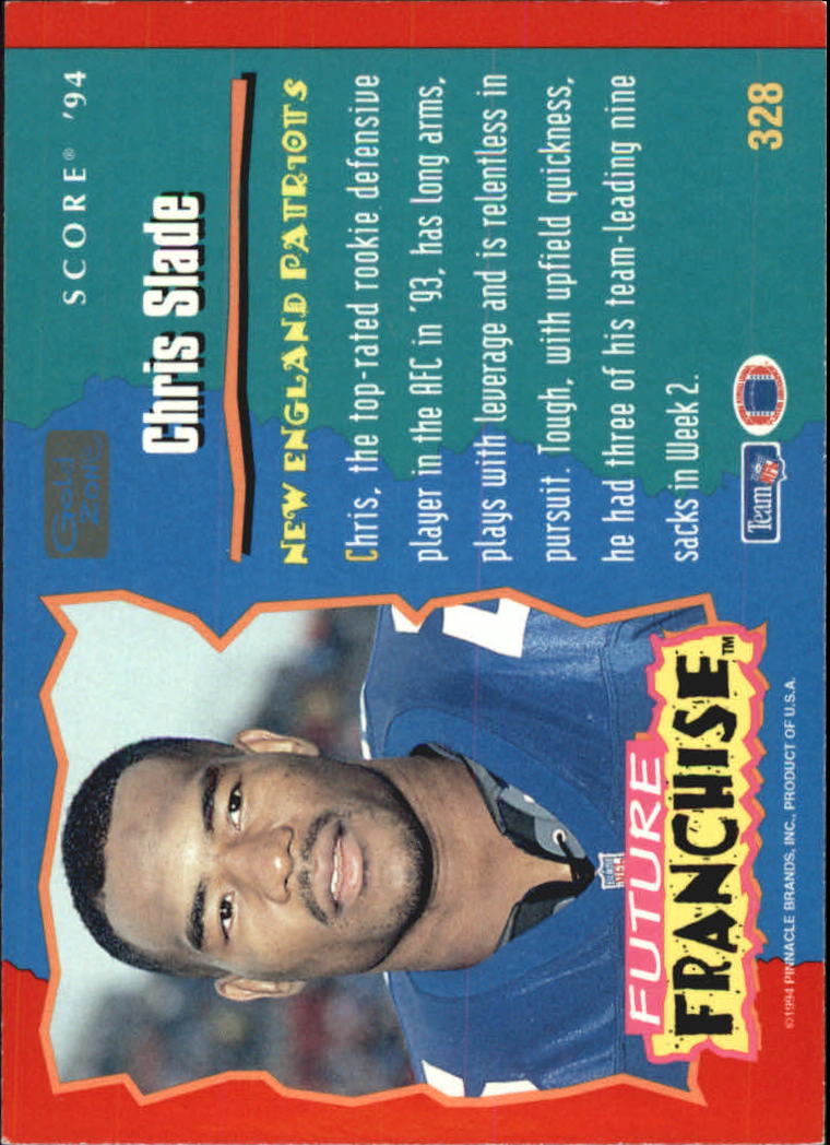 1994 Score Gold Zone #328 Chris Slade FF back image