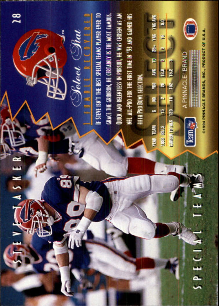 1994 Select #28 Steve Tasker back image