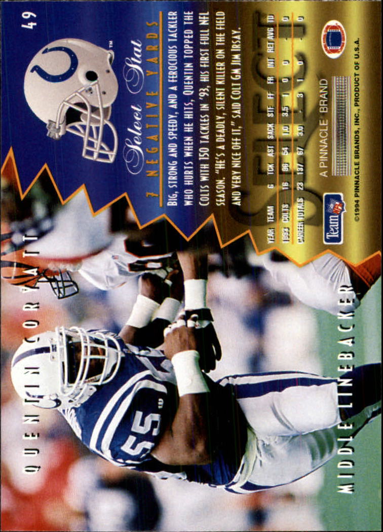 1994 Select #49 Quentin Coryatt back image
