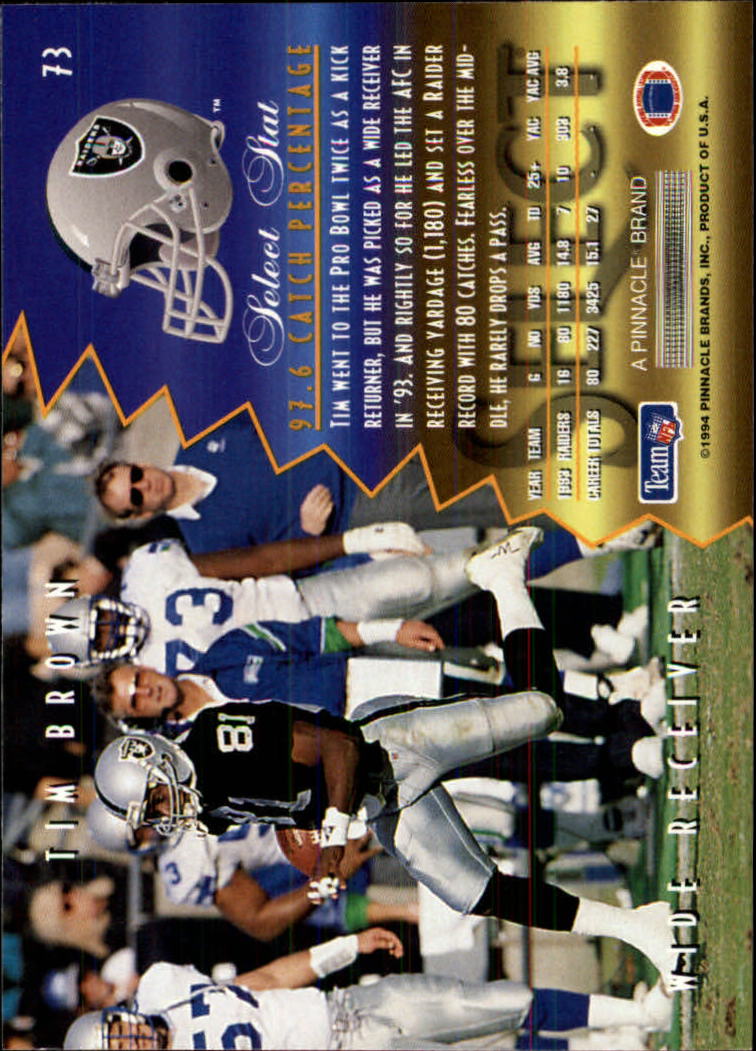 1994 Select #73 Tim Brown back image