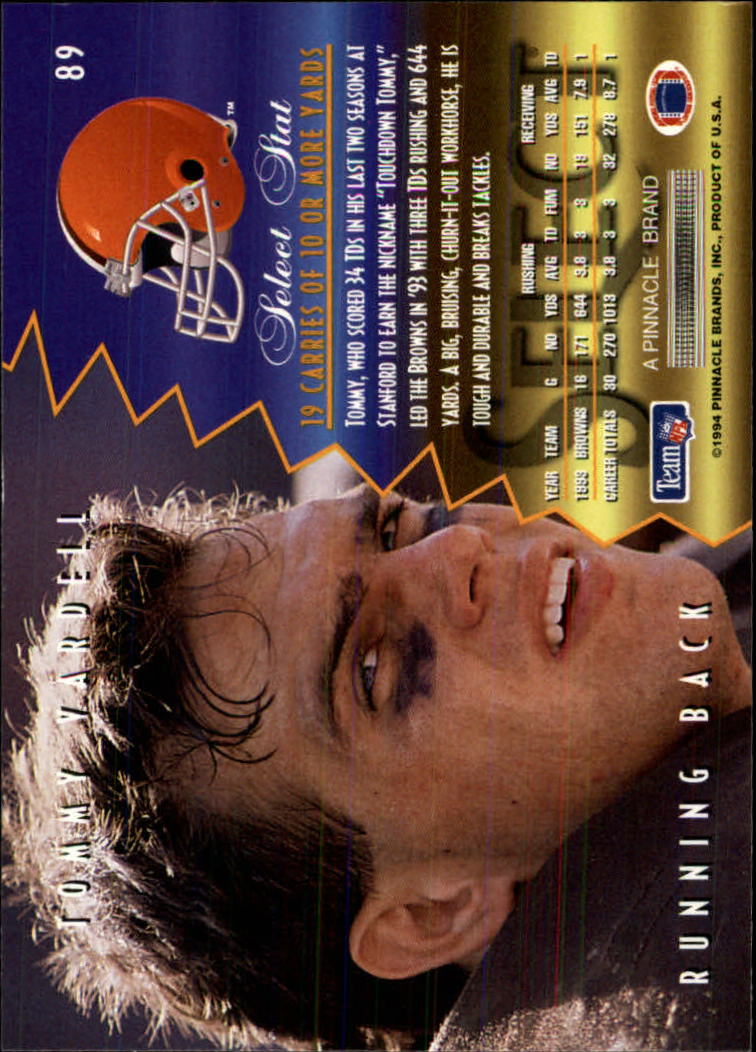 1994 Select #89 Tommy Vardell back image