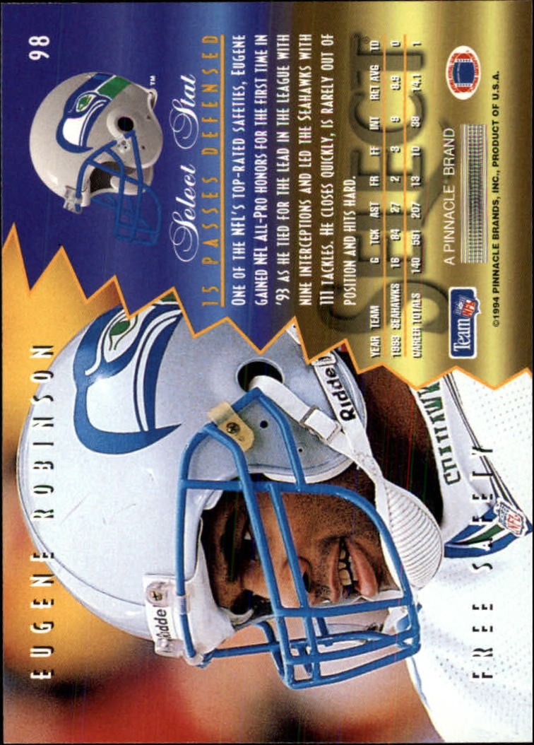 1994 Select #98 Eugene Robinson back image