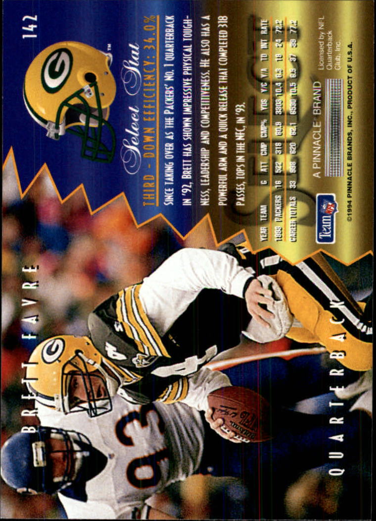 1994 Select #142 Brett Favre back image