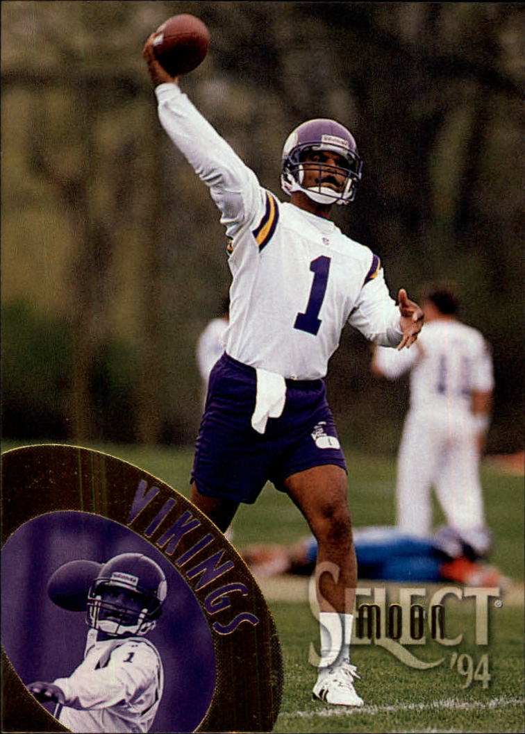 Warren Moon Signed 1995 Pinnacle Card #174 Minnesota Vikings