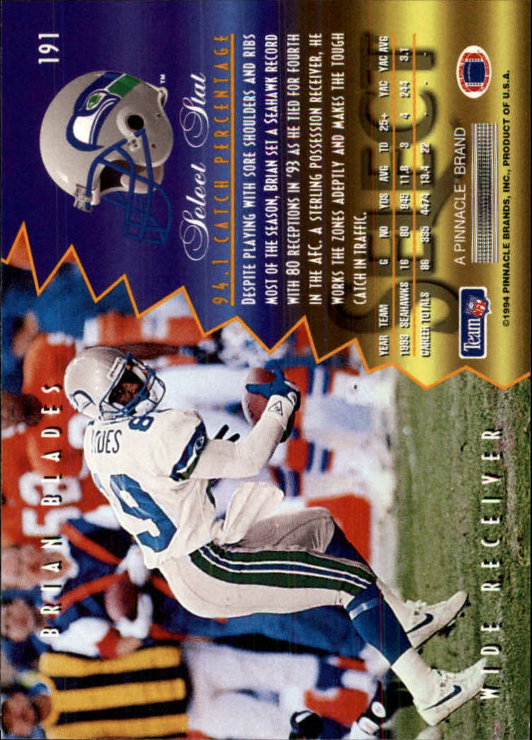 A5913- 1994 Select Football Card #s 1-225 +Rookies -You Pick- 15+ FREE US SHIP - Picture 369 of 429