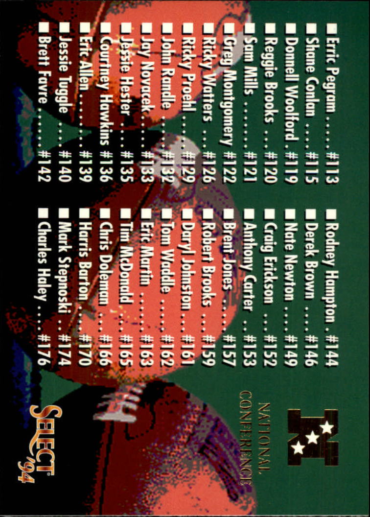 A5913- 1994 Select Football Card #s 1-225 +Rookies -You Pick- 15+ FREE US SHIP - Picture 426 of 429