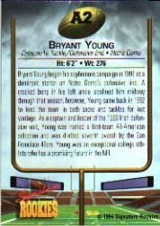 1994 Signature Rookies Hottest Prospects #A2 Bryant Young back image