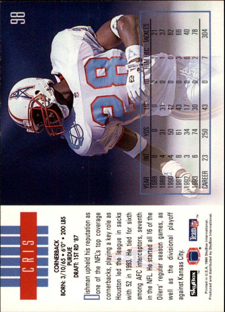 Cris Dishman Rookie 1991 Pro Set #514 Houston Oilers