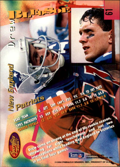 1994 Sportflics #61 Drew Bledsoe back image