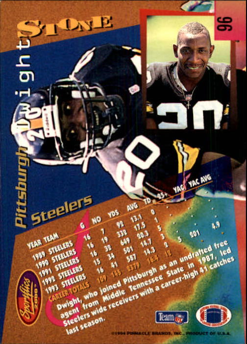1994 Sportflics #96 Dwight Stone back image