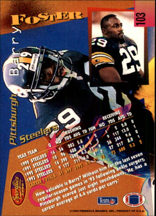 B4237- 1994 Sportflics FB Card #s 1-184 +Inserts -You Pick- 15+ FREE US SHIP - Picture 185 of 338
