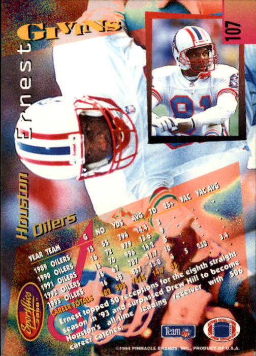 B4237- 1994 Sportflics FB Card #s 1-184 +Inserts -You Pick- 15+ FREE US SHIP - Picture 191 of 338