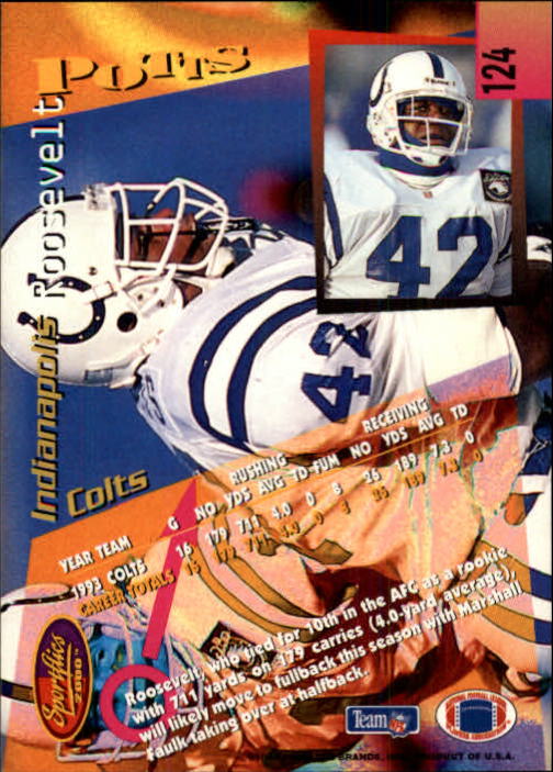 B4237- 1994 Sportflics FB Card #s 1-184 +Inserts -You Pick- 15+ FREE US SHIP - Picture 223 of 338