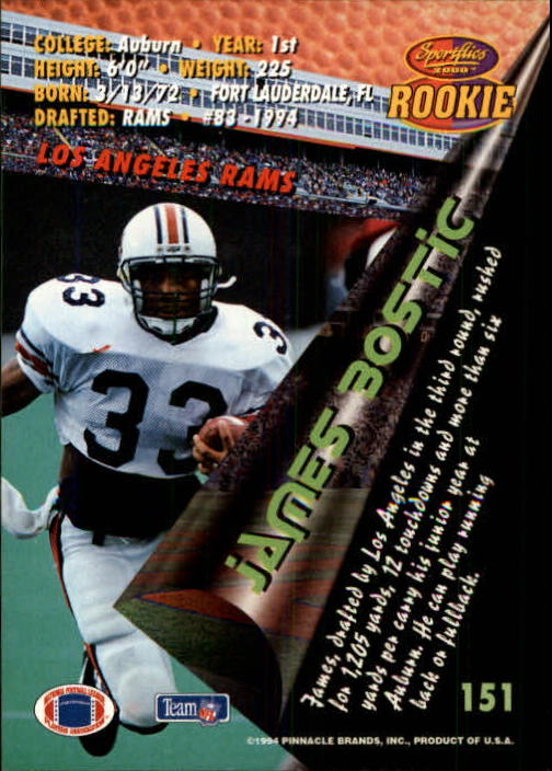 B4237- 1994 Sportflics FB Card #s 1-184 +Inserts -You Pick- 15+ FREE US SHIP - Picture 277 of 338