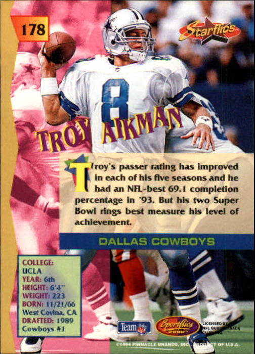 B4237- 1994 Sportflics FB Card #s 1-184 +Inserts -You Pick- 15+ FREE US SHIP - Picture 327 of 338