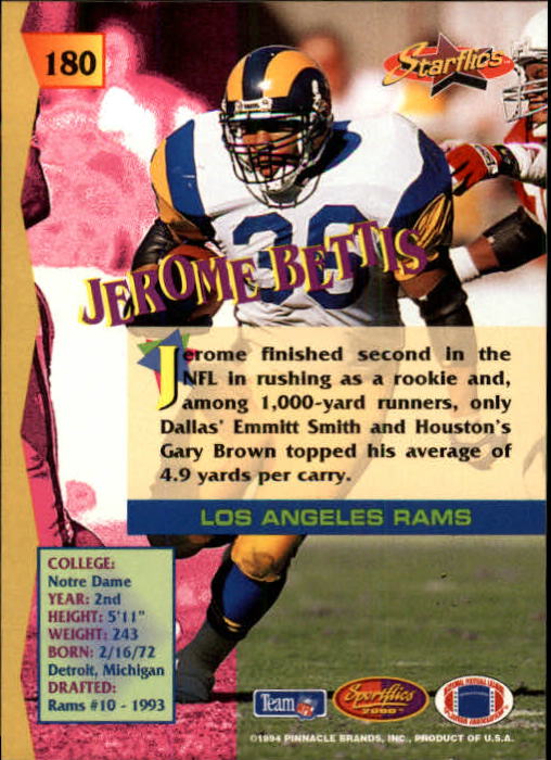 B4237- 1994 Sportflics FB Card #s 1-184 +Inserts -You Pick- 15+ FREE US SHIP - Picture 331 of 338