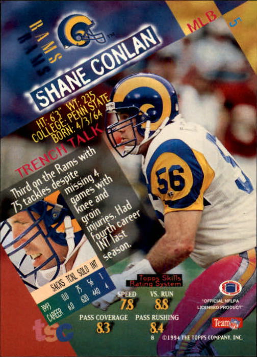 1994 Stadium Club #5 Shane Conlan back image