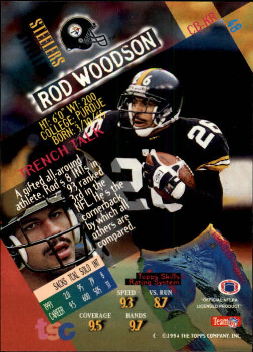 1994 Stadium Club #48 Rod Woodson back image