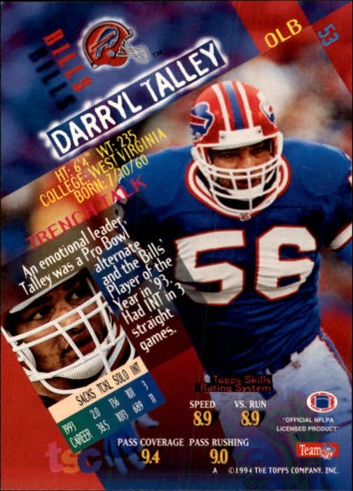 1994 Stadium Club #53 Darryl Talley back image