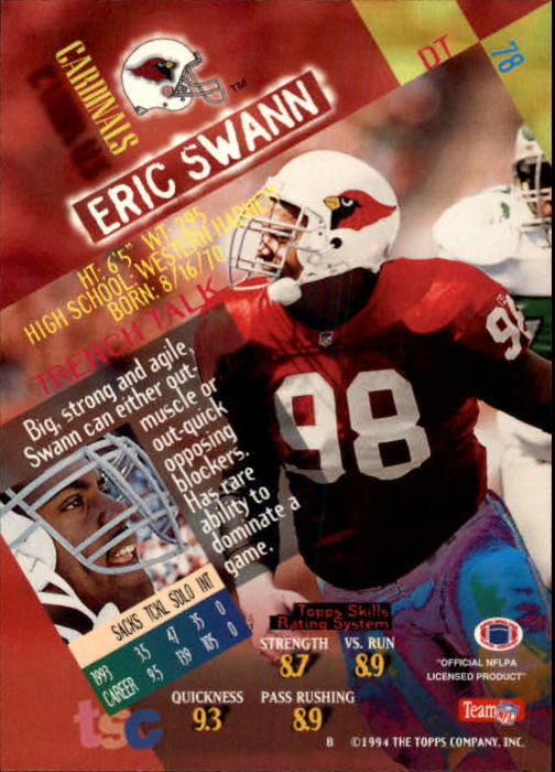 1994 Stadium Club #78 Eric Swann back image