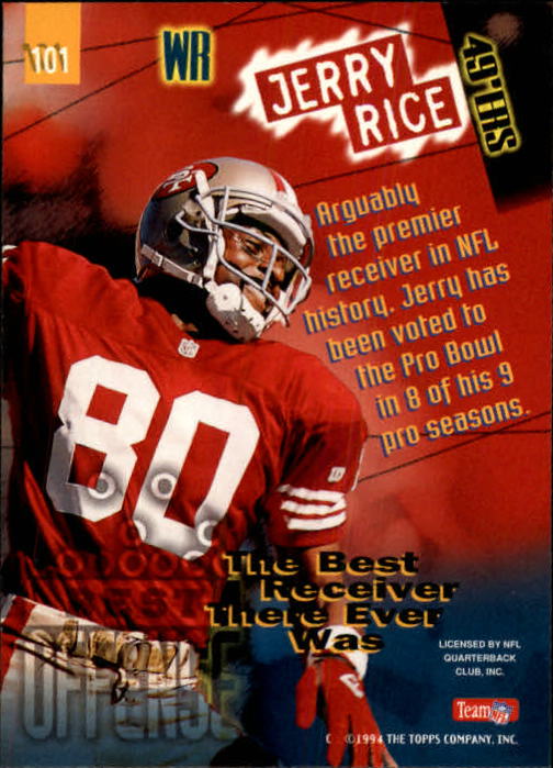 1994 Stadium Club #101 Jerry Rice BO back image