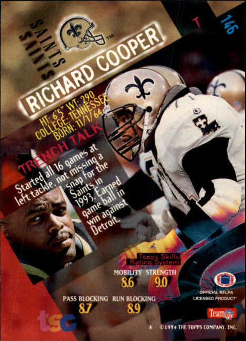 1994 Stadium Club #146 Richard Cooper back image