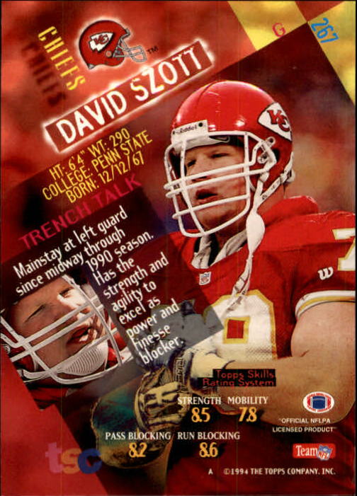 1994 Stadium Club #267 David Szott back image