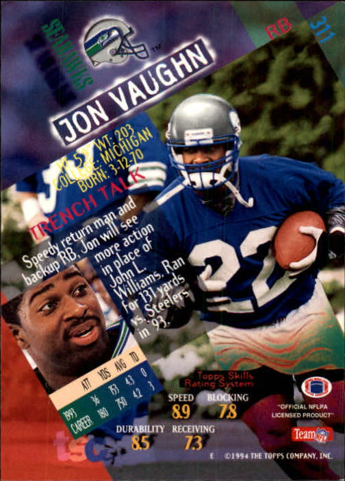 A1063- 1994 Stadium Club FB Cards 251-500 +Rookies -You Pick- 15+ FREE US SHIP - Picture 115 of 485