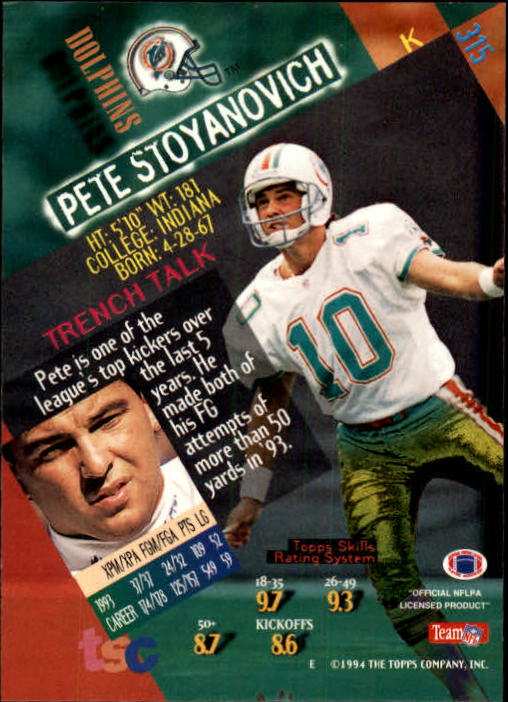 A1063- 1994 Stadium Club FB Cards 251-500 +Rookies -You Pick- 15+ FREE US SHIP - Picture 123 of 485