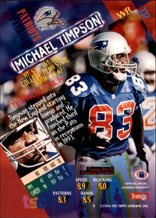 A1063- 1994 Stadium Club FB Cards 251-500 +Rookies -You Pick- 15+ FREE US SHIP - Picture 165 of 485