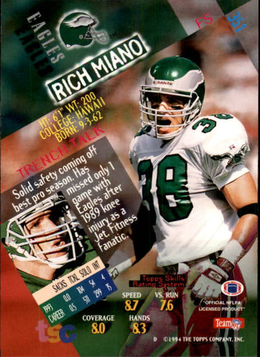 A1063- 1994 Stadium Club FB Cards 251-500 +Rookies -You Pick- 15+ FREE US SHIP - Picture 193 of 485