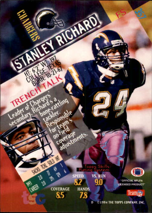 1994 Stadium Club #357 Stanley Richard back image