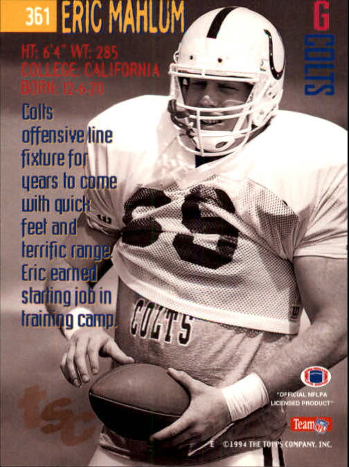 A1063- 1994 Stadium Club FB Cards 251-500 +Rookies -You Pick- 15+ FREE US SHIP - Picture 213 of 485