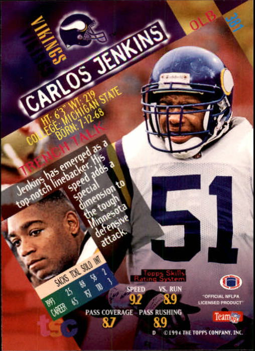 A1063- 1994 Stadium Club FB Cards 251-500 +Rookies -You Pick- 15+ FREE US SHIP - Picture 251 of 485