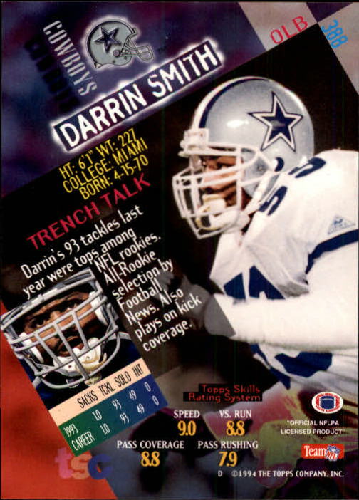 A1063- 1994 Stadium Club FB Cards 251-500 +Rookies -You Pick- 15+ FREE US SHIP - Picture 265 of 485