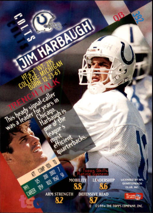 A1063- 1994 Stadium Club FB Cards 251-500 +Rookies -You Pick- 15+ FREE US SHIP - Picture 273 of 485
