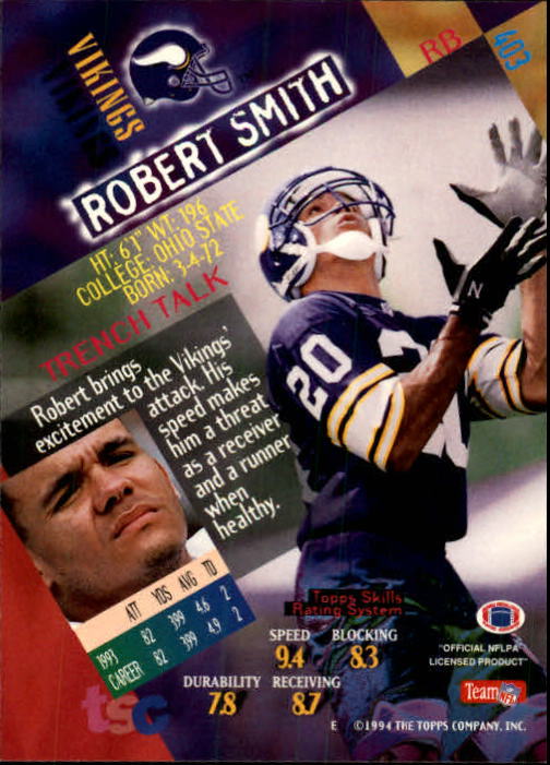 A1063- 1994 Stadium Club FB Cards 251-500 +Rookies -You Pick- 15+ FREE US SHIP - Picture 293 of 485