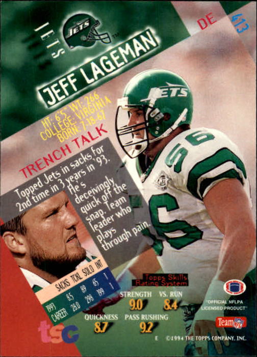 A1063- 1994 Stadium Club FB Cards 251-500 +Rookies -You Pick- 15+ FREE US SHIP - Picture 313 of 485