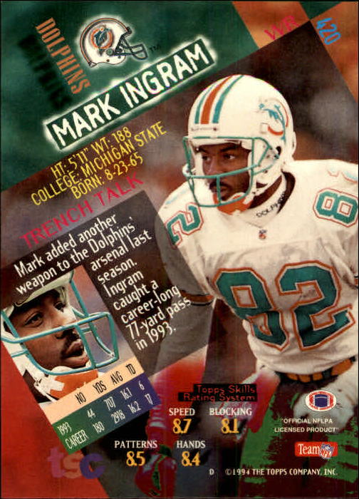 A1063- 1994 Stadium Club FB Cards 251-500 +Rookies -You Pick- 15+ FREE US SHIP - Picture 325 of 485