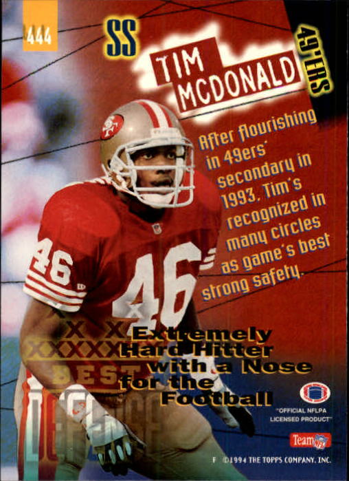 A1063- 1994 Stadium Club FB Cards 251-500 +Rookies -You Pick- 15+ FREE US SHIP - Picture 373 of 485