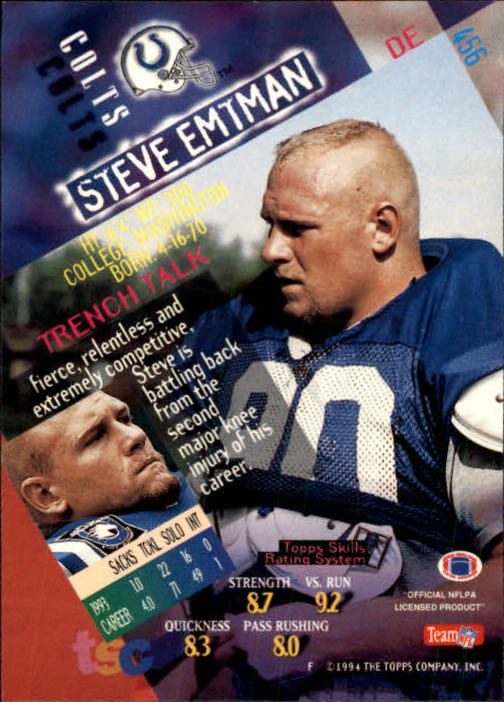 A1063- 1994 Stadium Club FB Cards 251-500 +Rookies -You Pick- 15+ FREE US SHIP - Picture 397 of 485