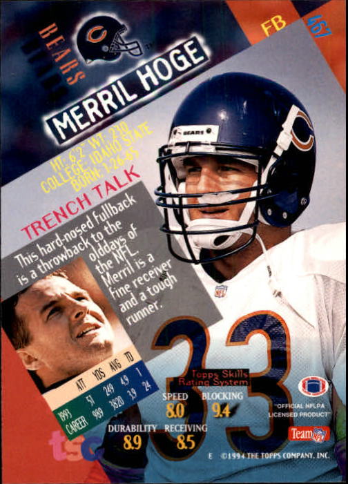 A1063- 1994 Stadium Club FB Cards 251-500 +Rookies -You Pick- 15+ FREE US SHIP - Picture 419 of 485