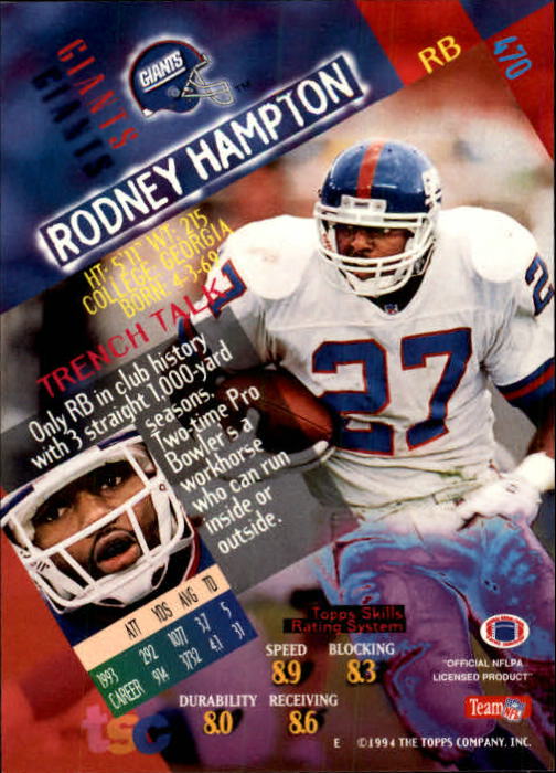 A1063- 1994 Stadium Club FB Cards 251-500 +Rookies -You Pick- 15+ FREE US SHIP - Picture 425 of 485