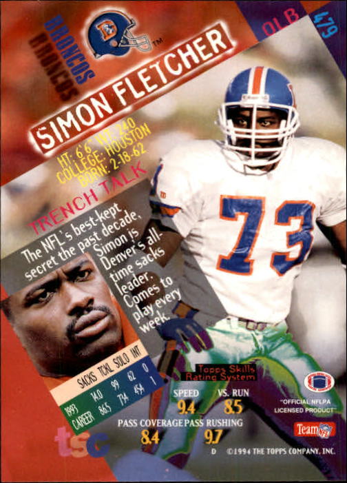 A1063- 1994 Stadium Club FB Cards 251-500 +Rookies -You Pick- 15+ FREE US SHIP - Picture 443 of 485