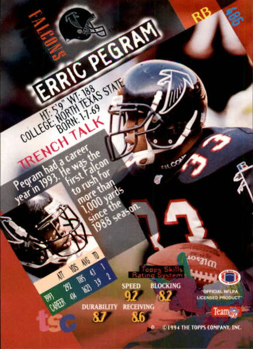 A1063- 1994 Stadium Club FB Cards 251-500 +Rookies -You Pick- 15+ FREE US SHIP - Picture 457 of 485