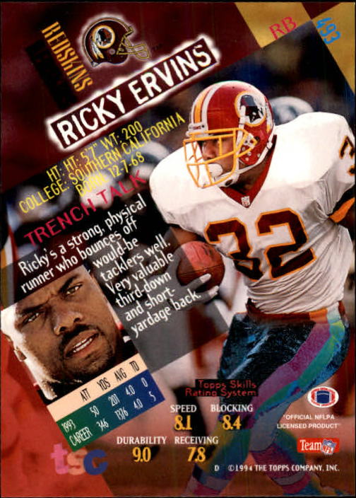 A1063- 1994 Stadium Club FB Cards 251-500 +Rookies -You Pick- 15+ FREE US SHIP - Picture 471 of 485