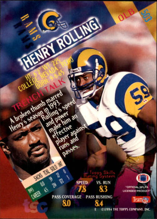 1994 Stadium Club Football "Main Set" Cards #501 to #630 Rookies and Veterans - Picture 7 of 265