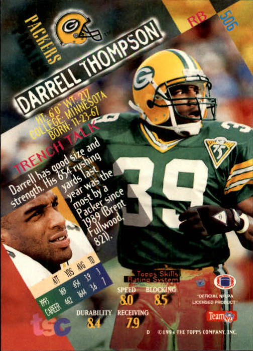 1994 Stadium Club Football "Main Set" Cards #501 to #630 Rookies and Veterans - Picture 13 of 265
